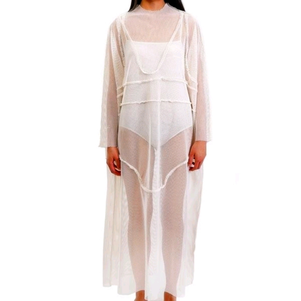 323 Net Underwear Dress in Ivory